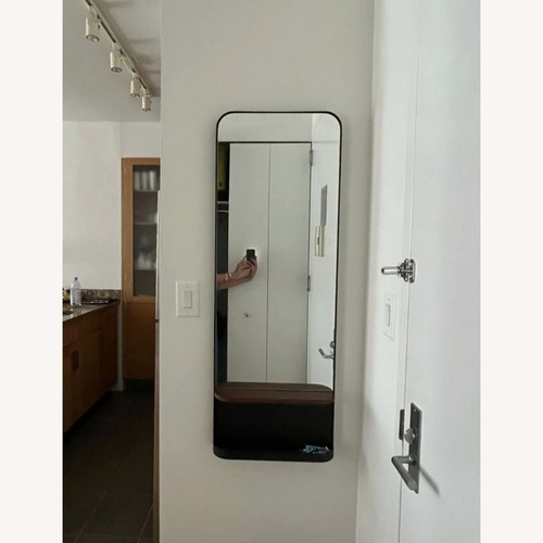 Used West Elm Dark Brown Wood Wall Mirror for sale on AptDeco