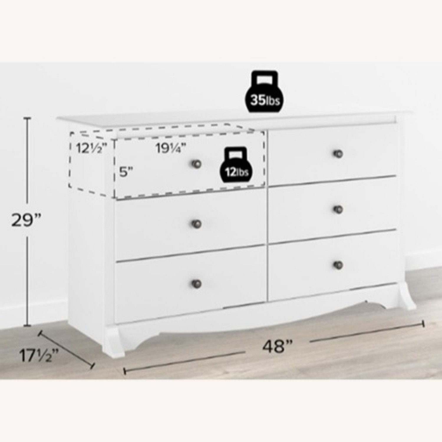 Prepac Manufacturing White Dresser - image-3