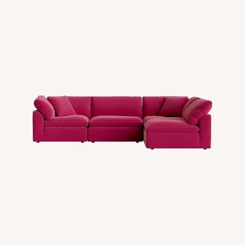 Used Joybird Bryant Pink Fabric 3+ Piece Sectional for sale on AptDeco