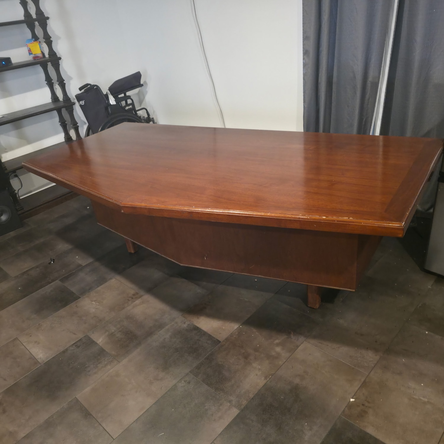 Mid-Century Modern Walnut Boomerang Executive Desk - image-2