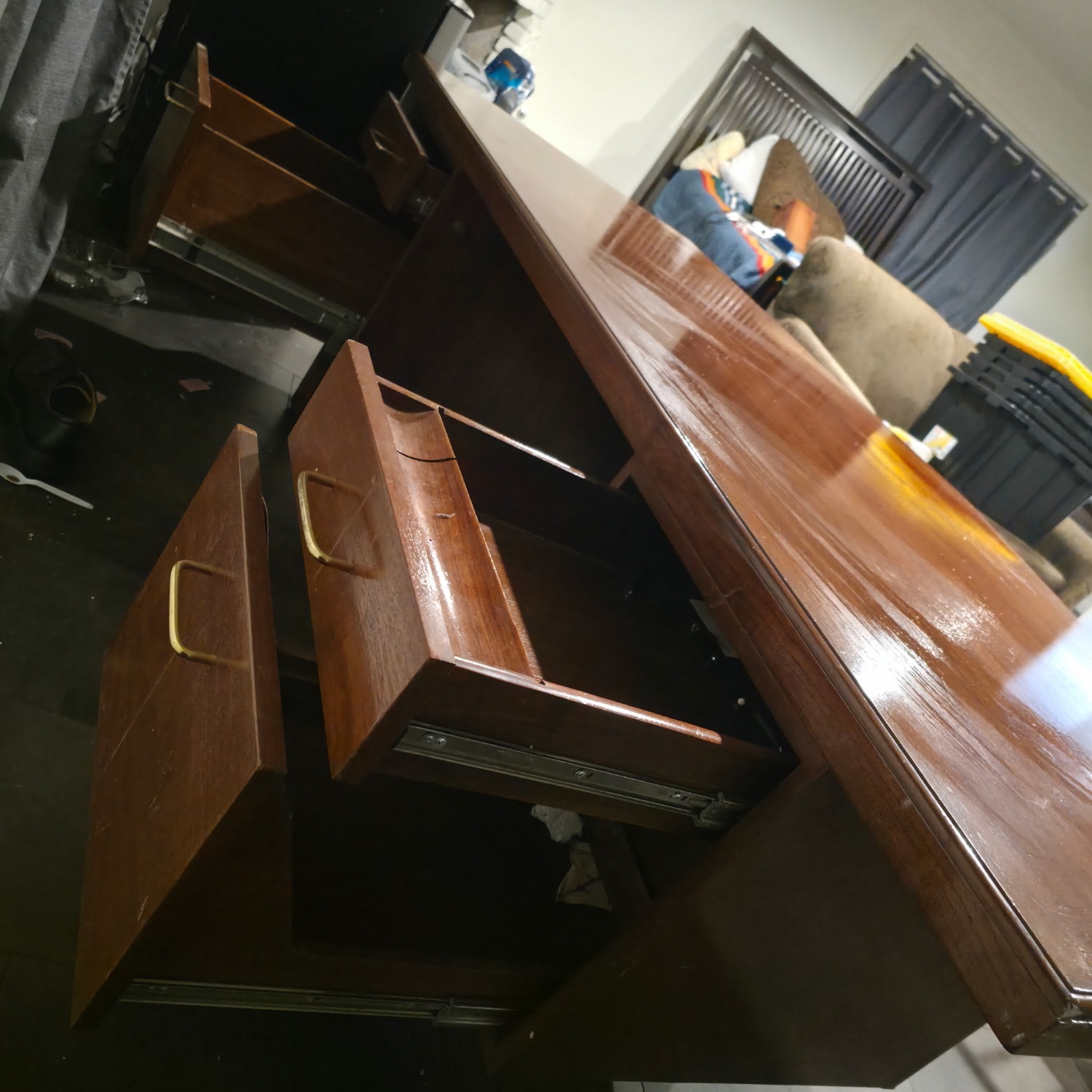 Mid-Century Modern Walnut Boomerang Executive Desk - image-4