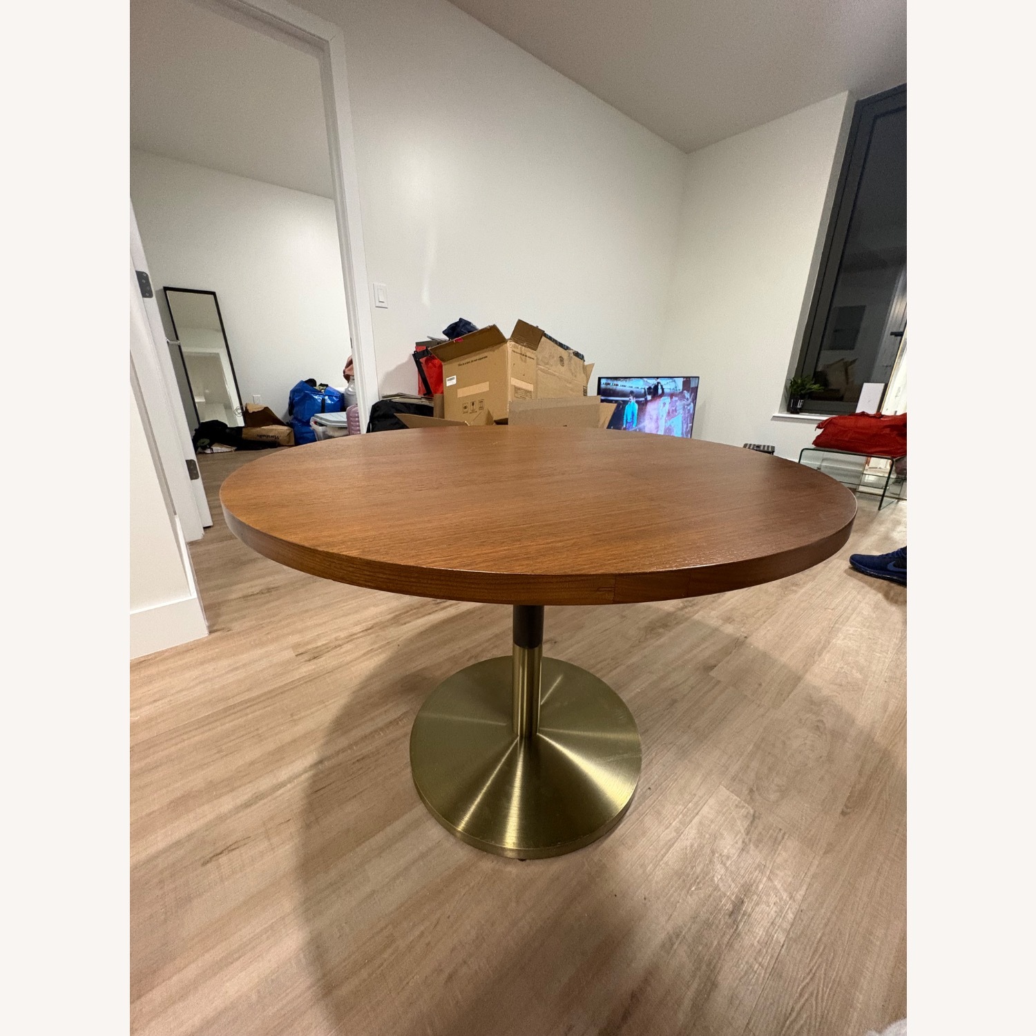 West Elm Orbit Dark Brown Wood Dining Table - image-1