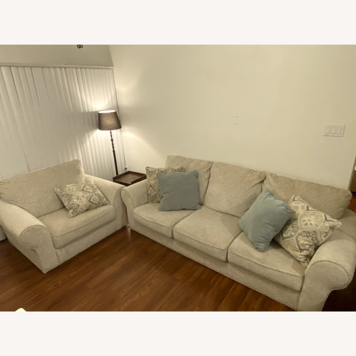 Ashley Furniture White Fabric 3+ Seater Sofa - image-2