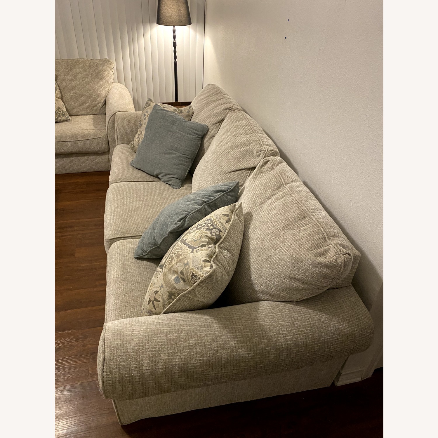 Ashley Furniture White Fabric 3+ Seater Sofa - image-3