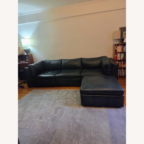 Used Stickley Audi & Co Baldwin Green Leather 3+ Seater Sofa for sale on AptDeco