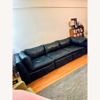 Stickley Audi & Co Baldwin Green Leather 3+ Seater Sofa