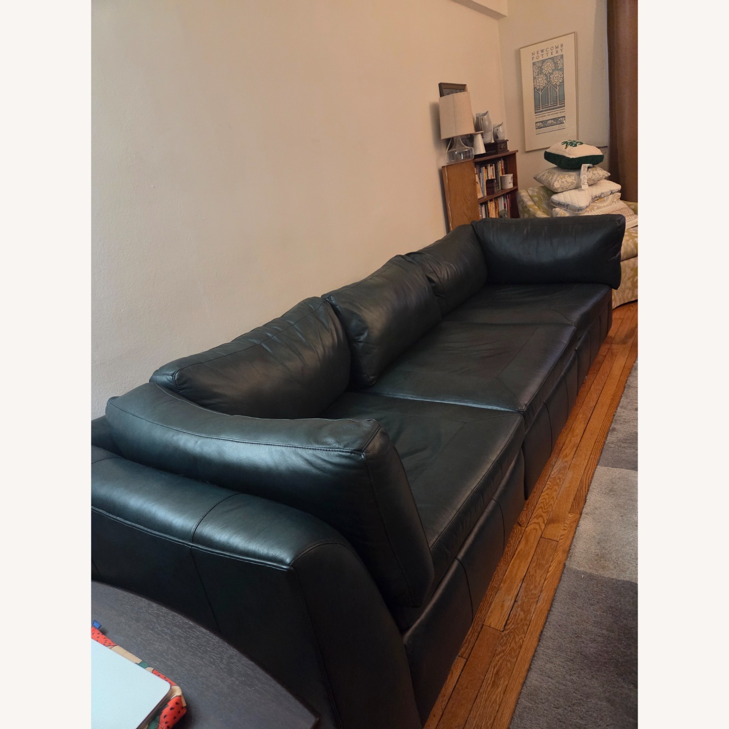 Stickley Audi & Co Baldwin Green Leather 3+ Seater Sofa - image-1