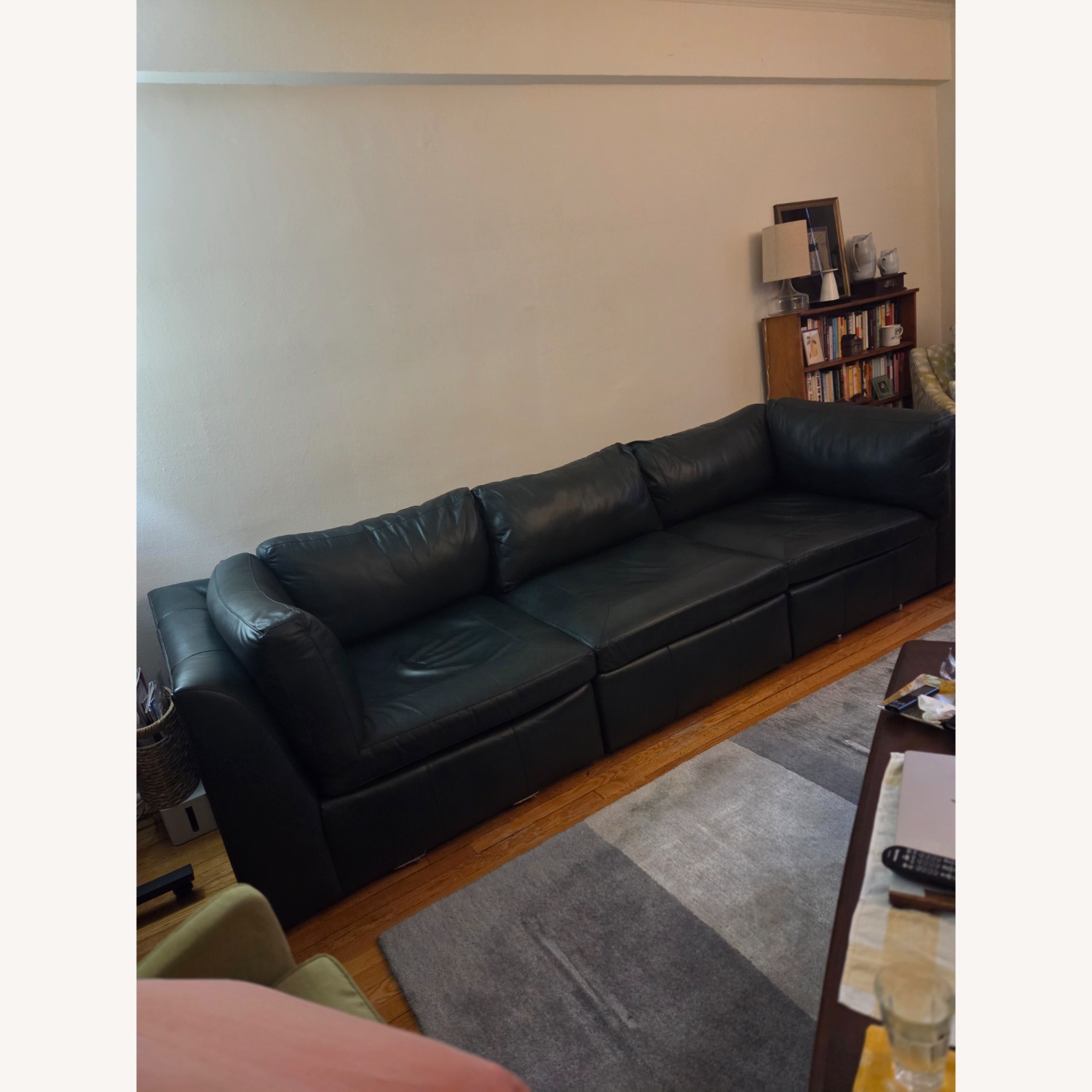 Stickley Audi & Co Baldwin Green Leather 3+ Seater Sofa - image-4