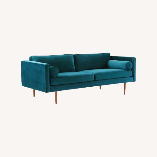 Used West Elm Monroe Teal Fabric 3+ Seater Sofa for sale on AptDeco