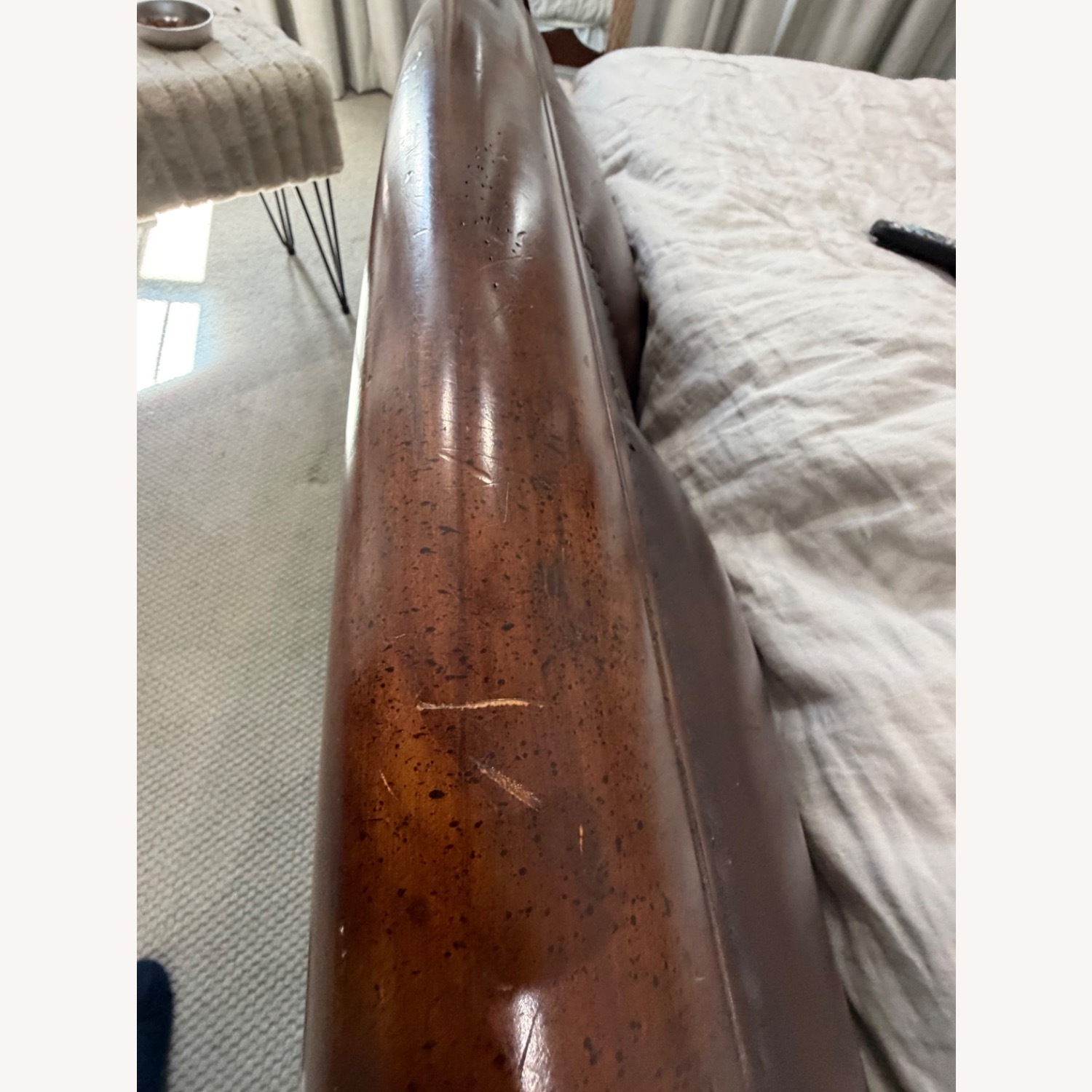 Hooker King Bed-Upholstered Leather Wood Mahogany  - image-3