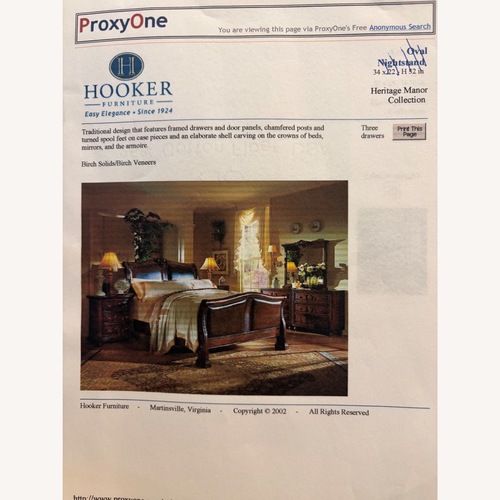 Used Hooker King Bed-Upholstered Leather Wood Mahogany  for sale on AptDeco