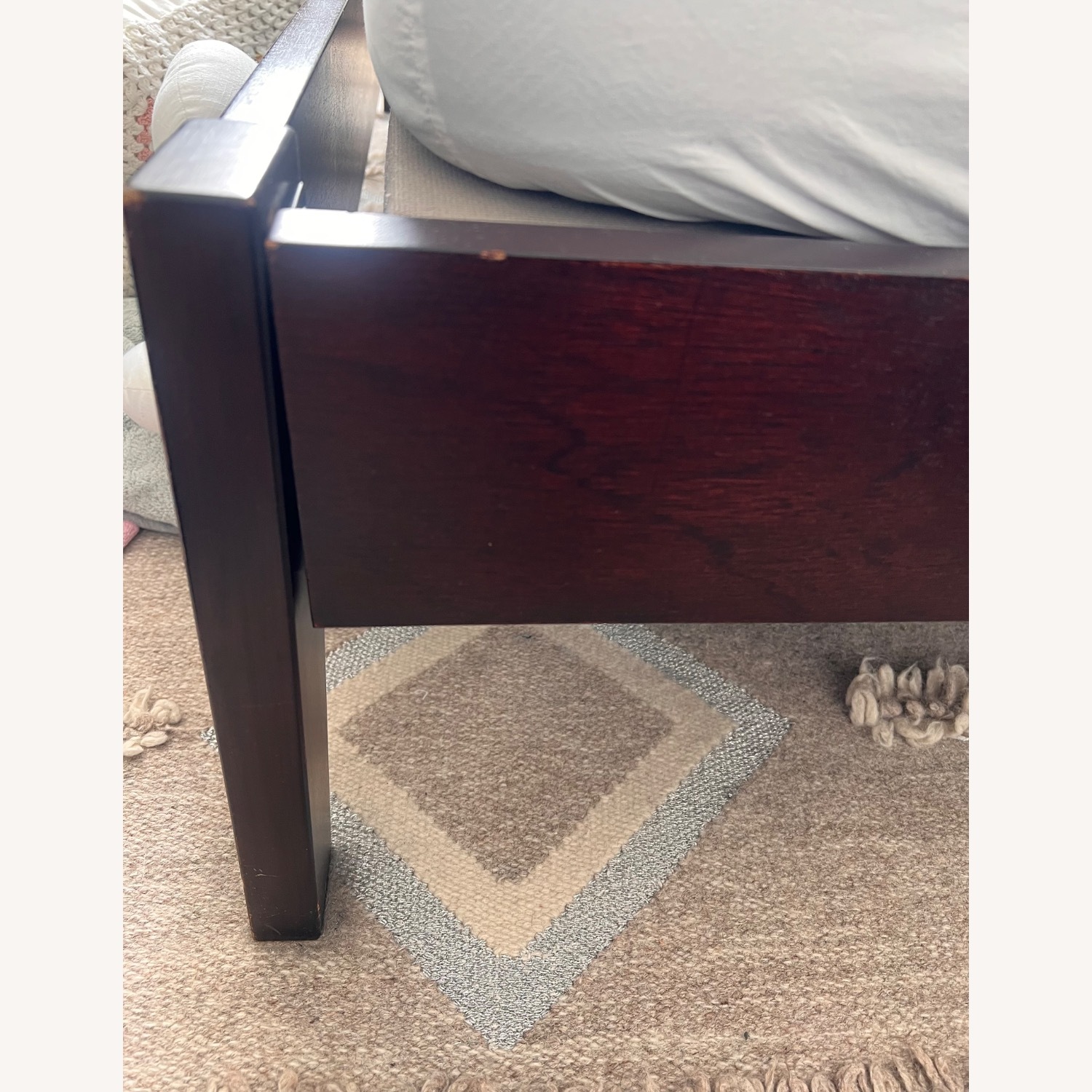 West Elm Dark Brown Simple Wood Queen Bed - image-1