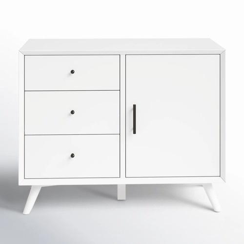 Used AllModern Williams White Wood Media Storage for sale on AptDeco