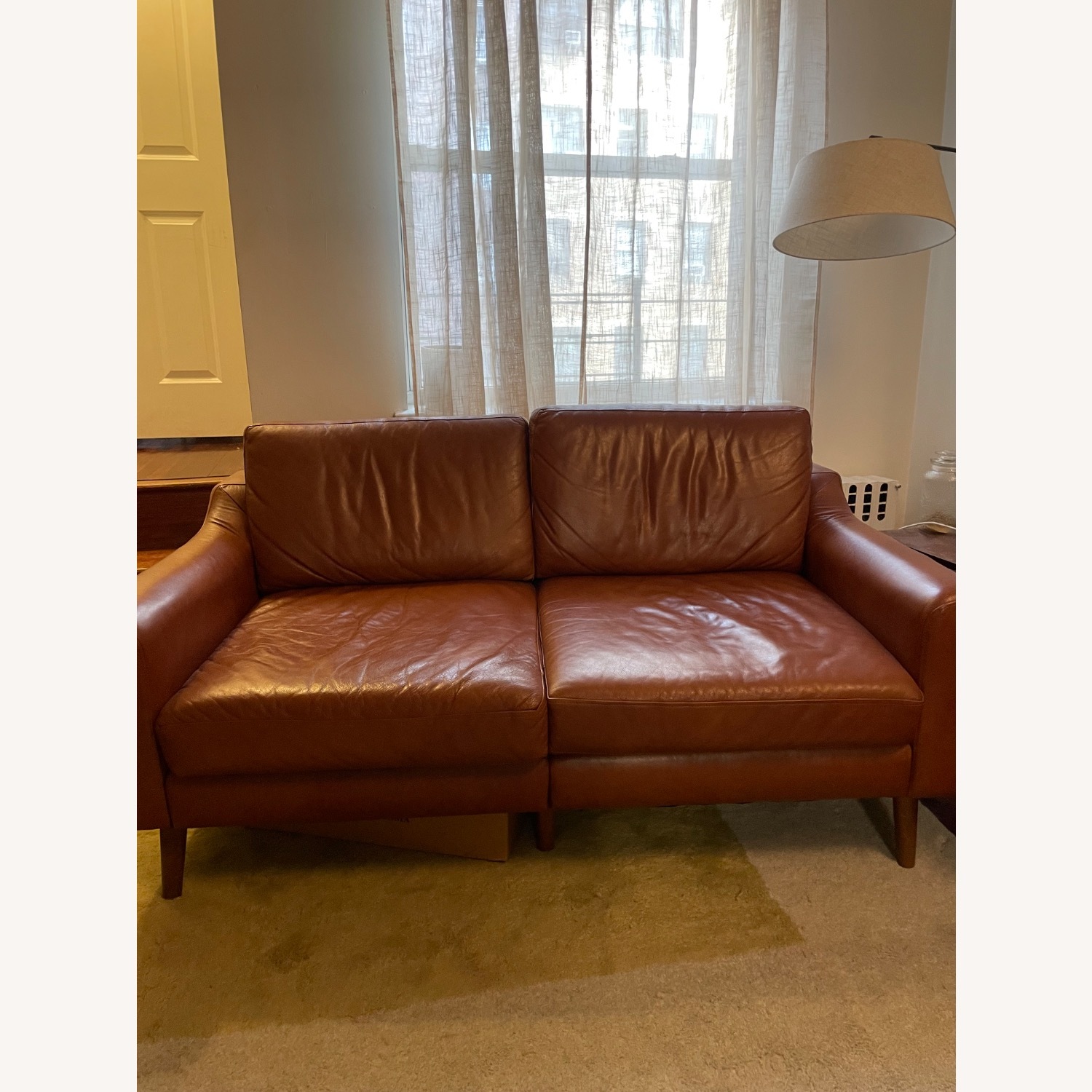 Burrow Nomad Dark Brown Leather 2 Piece Sectional - image-1