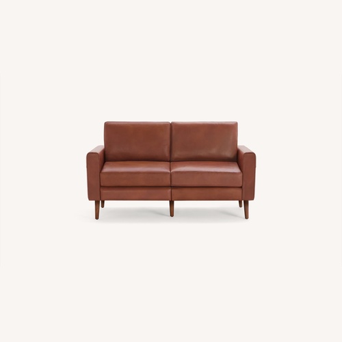 Used Burrow Nomad Dark Brown Leather 2 Piece Sectional for sale on AptDeco