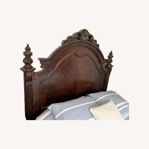 Used Collezione Europa Dark Brown solid Wood Queen Bed for sale on AptDeco