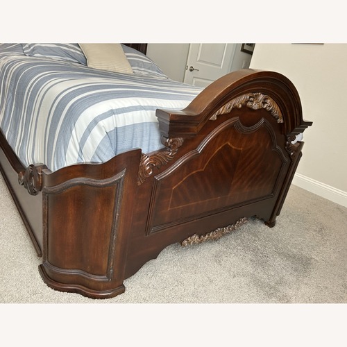 Used Collezione Europa Dark Brown solid Wood Queen Bed for sale on AptDeco