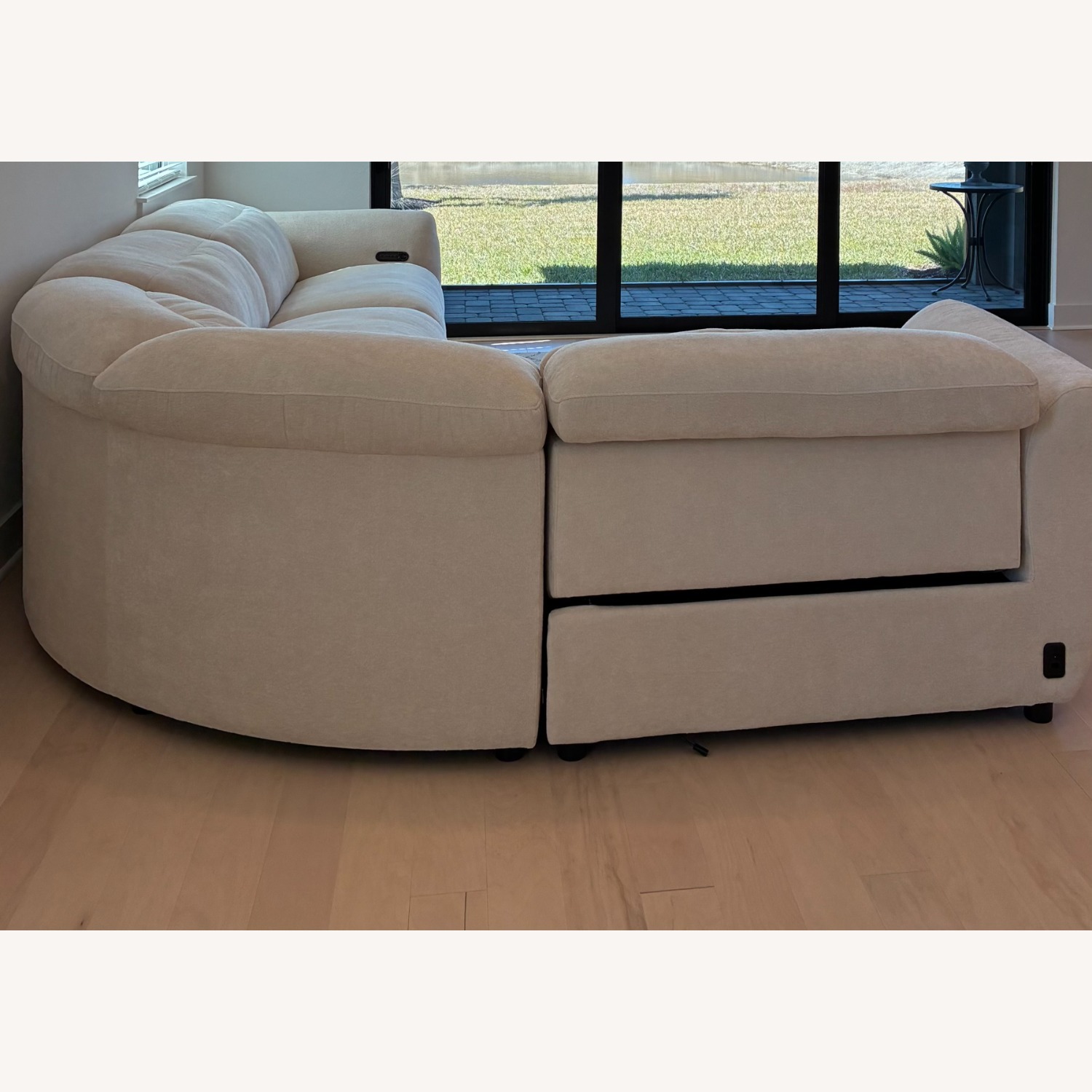 Kane's Furniture Beige Bouclé Power Reclining Couch  - image-7