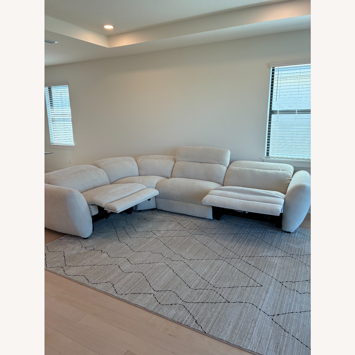 Kane's Furniture Beige Bouclé Power Reclining Couch  - image-1