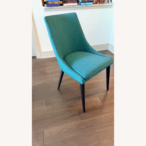 Used Upholstered Teal Dining Chairs - Set of 4 for sale on AptDeco