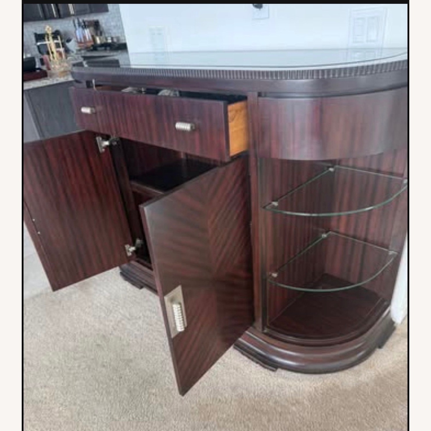 One of a kind Art Deco Vitrine Mahogany Sideboad - image-3