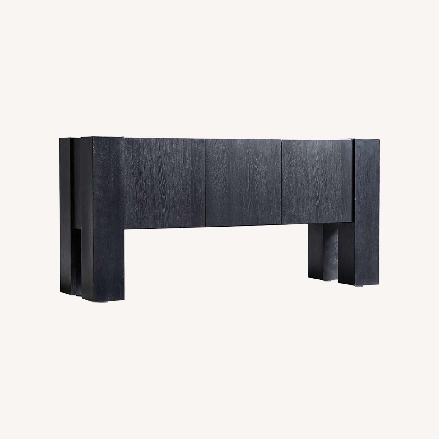 Crate & Barrel Sobro Dark Green - Walnut Media Console - image-0
