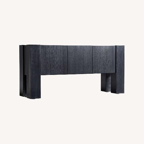 Used Crate & Barrel Sobro Dark Green - Walnut Media Console for sale on AptDeco
