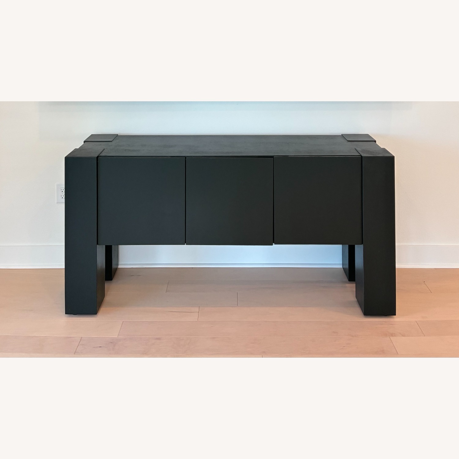 Crate & Barrel Sobro Dark Green - Walnut Media Console - image-1