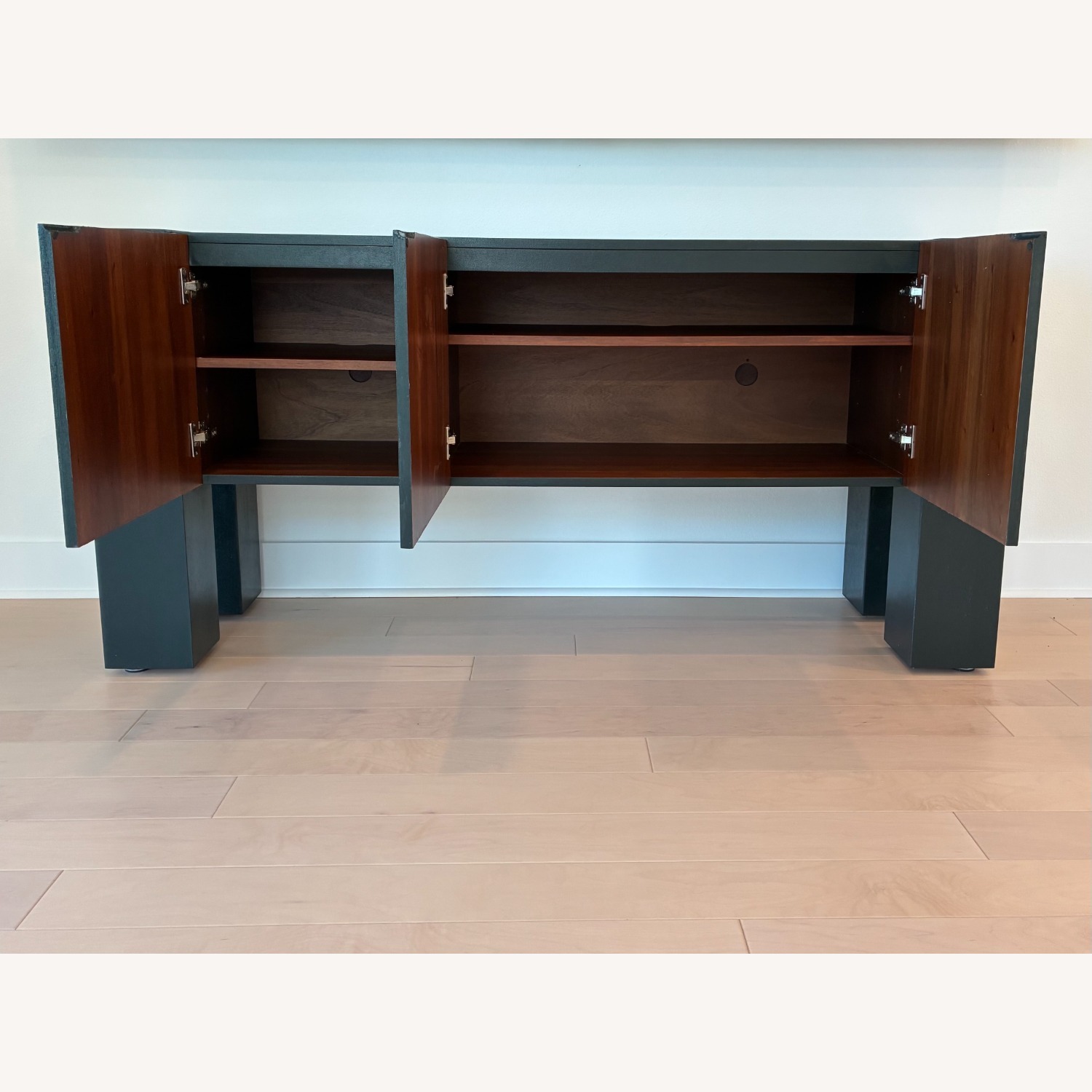 Crate & Barrel Sobro Dark Green - Walnut Media Console - image-4