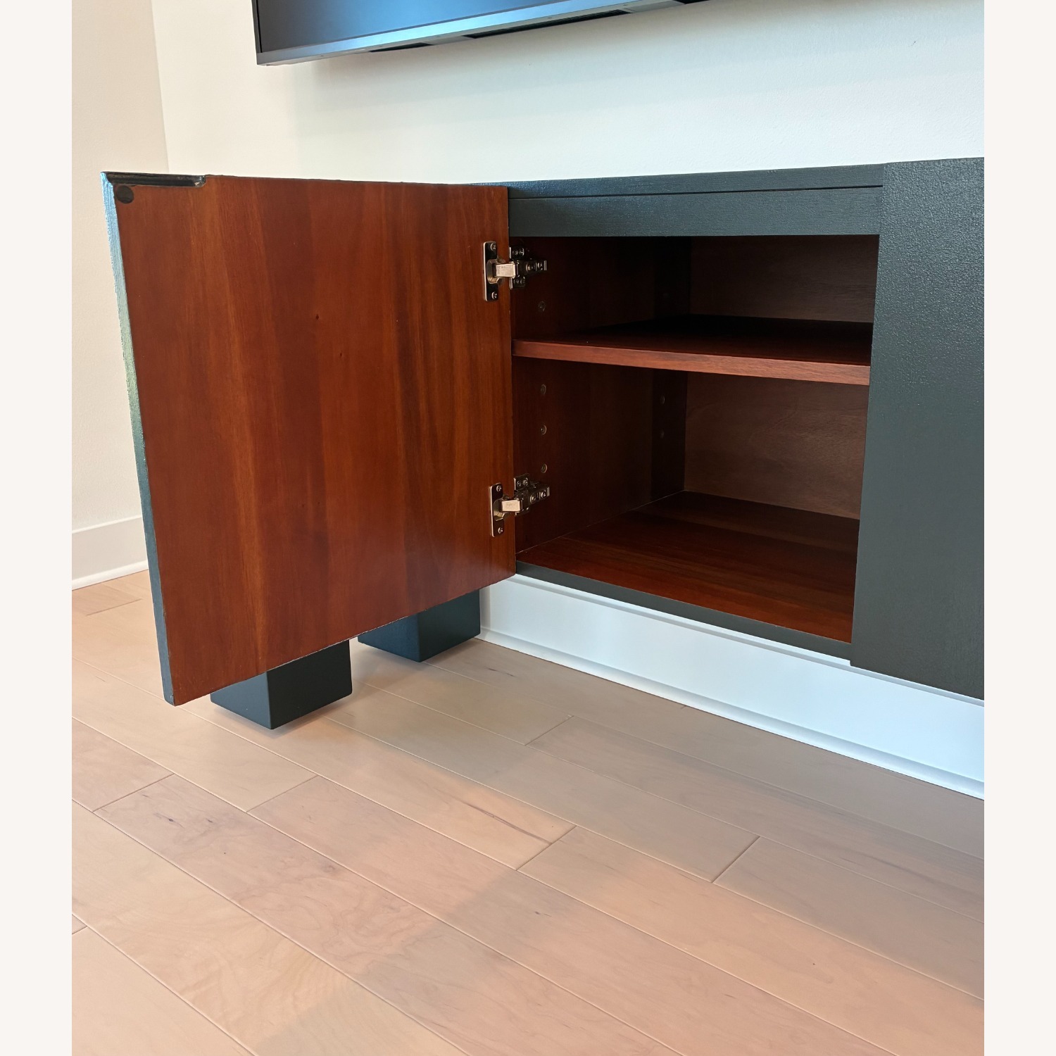 Crate & Barrel Sobro Dark Green - Walnut Media Console - image-5