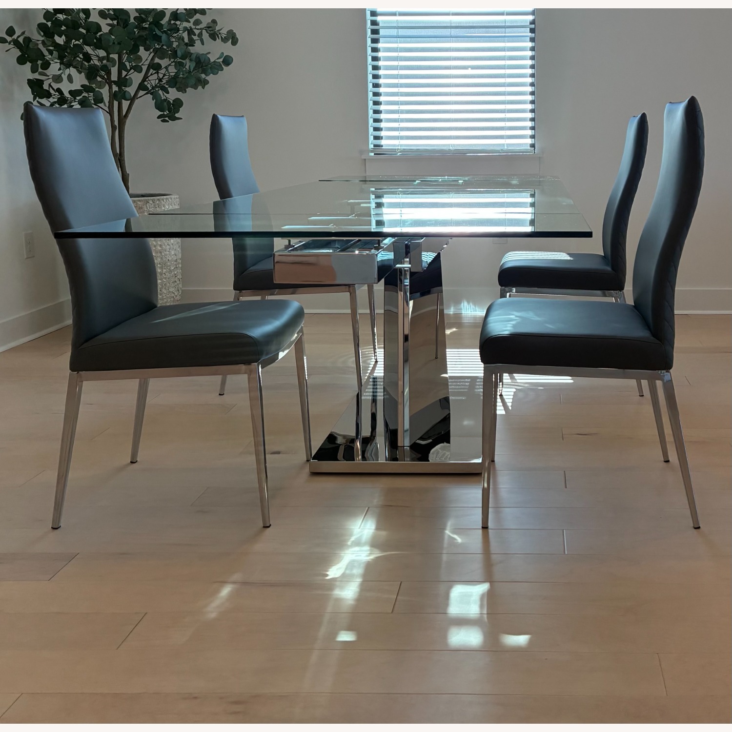 Harlan Glass Extension Dining Table with Chairs - image-9