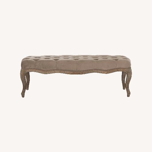 Used Safavieh Light Gray Fabric Bench for sale on AptDeco
