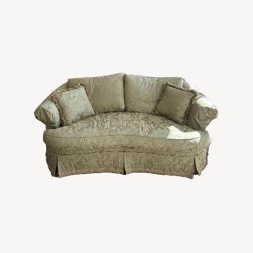 Used Ethan Allen Green Fabric 2 Seater Sofa for sale on AptDeco