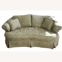 Ethan Allen Green Fabric 2 Seater Sofa