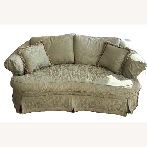 Used Ethan Allen Green Fabric 2 Seater Sofa for sale on AptDeco