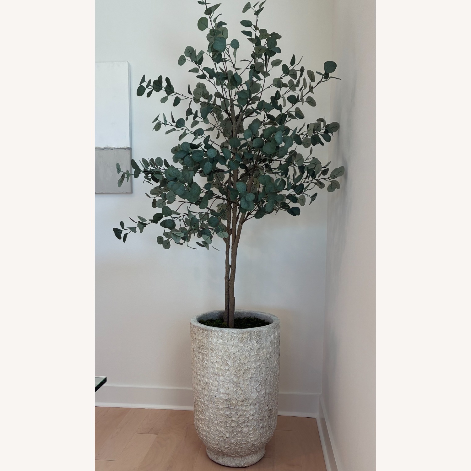 Clay Coral-Designed Planter W Faux Tree - image-1