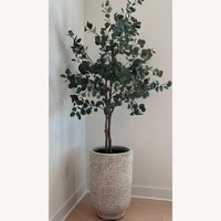 Clay Coral-Designed Planter W Faux Tree