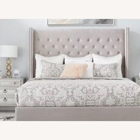 Light Gray Velvet King Bed
