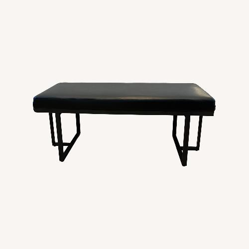 Used Synthetic Black Leather Bench for sale on AptDeco