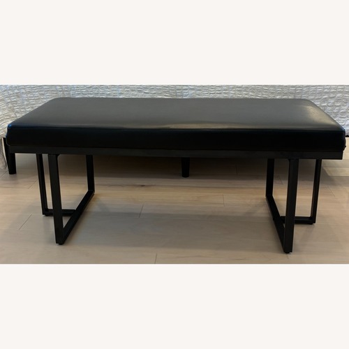 Used Synthetic Black Leather Bench for sale on AptDeco