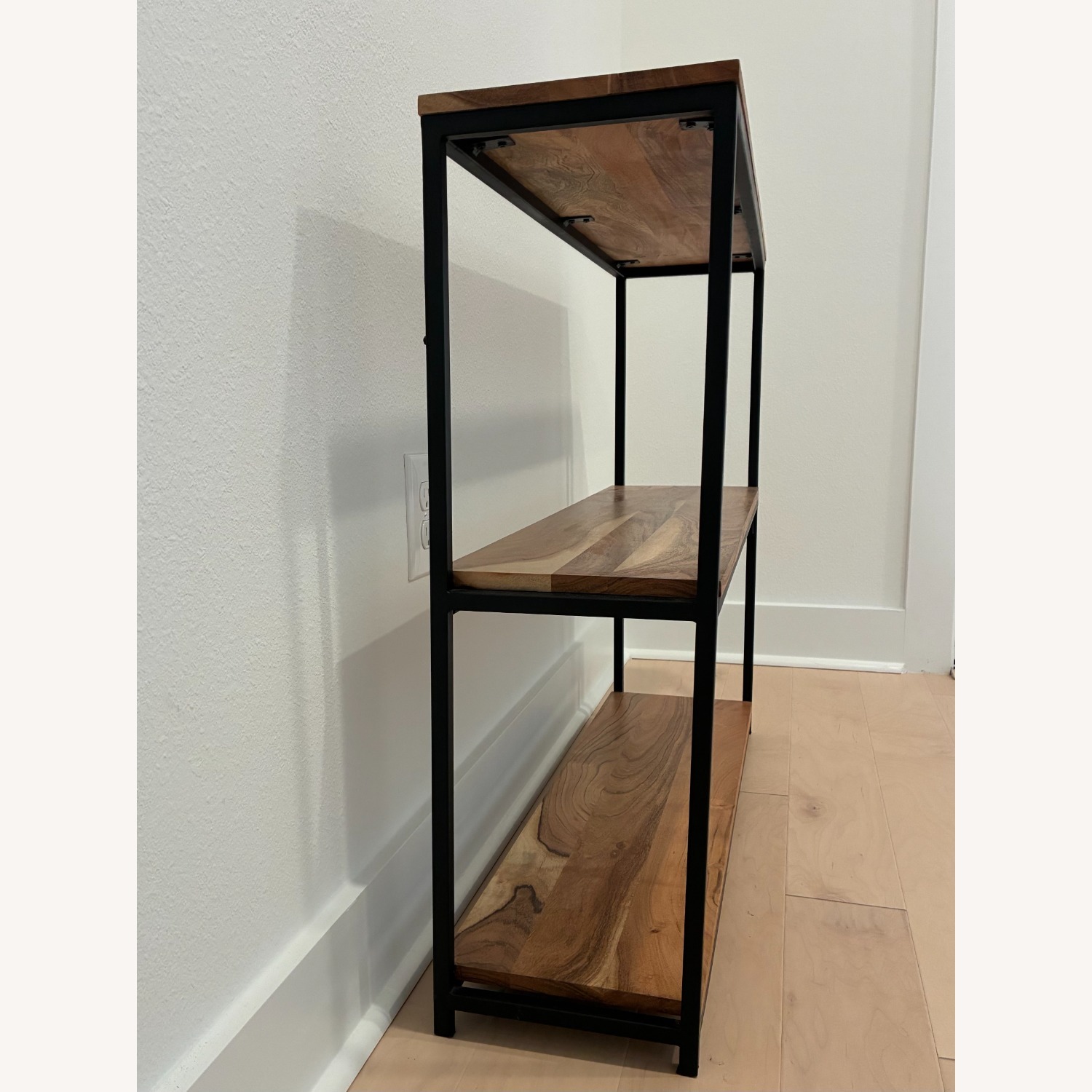 Light Brown Wood-Top Console Table - image-1