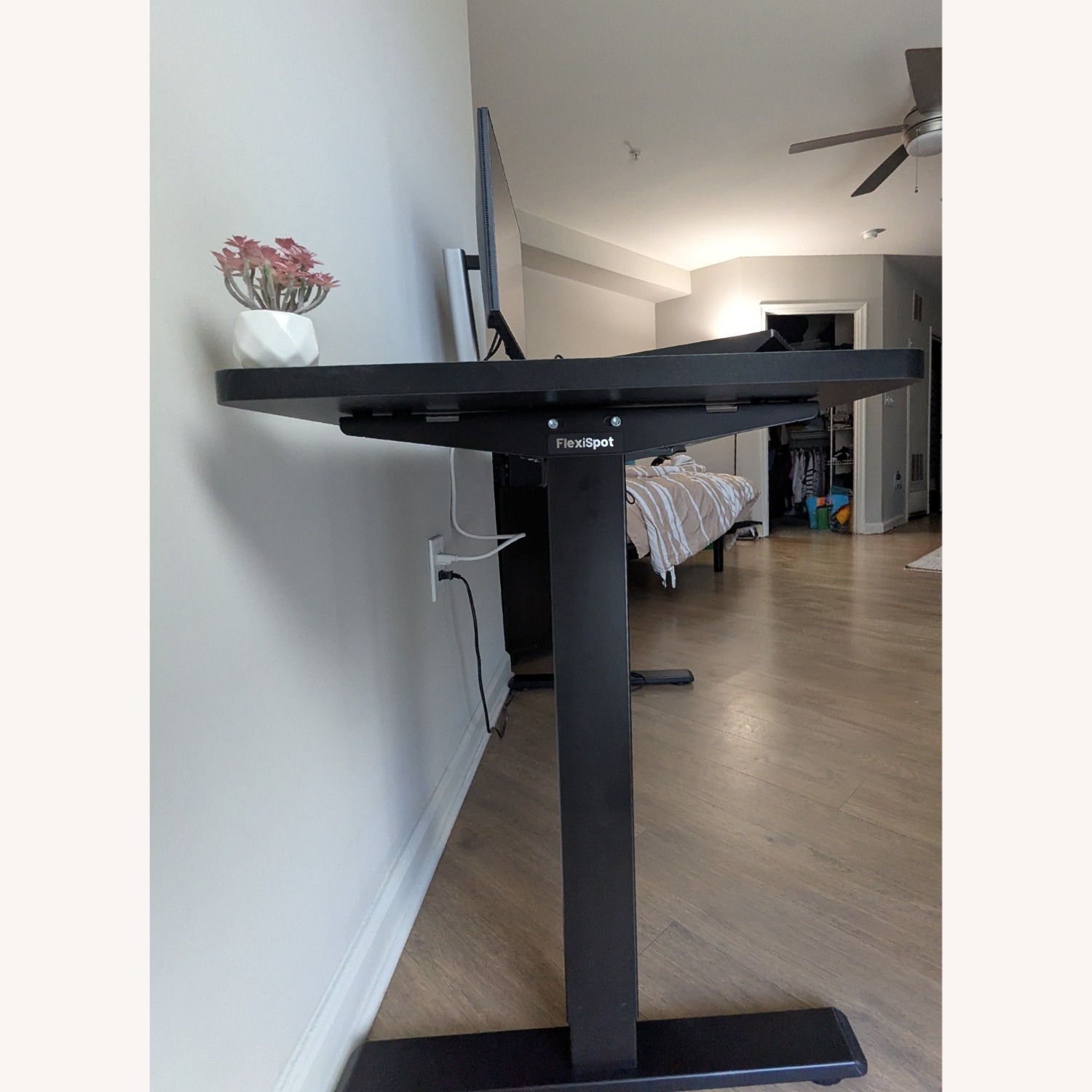 Black Standing Desk, Height Adjustable Electric - image-1