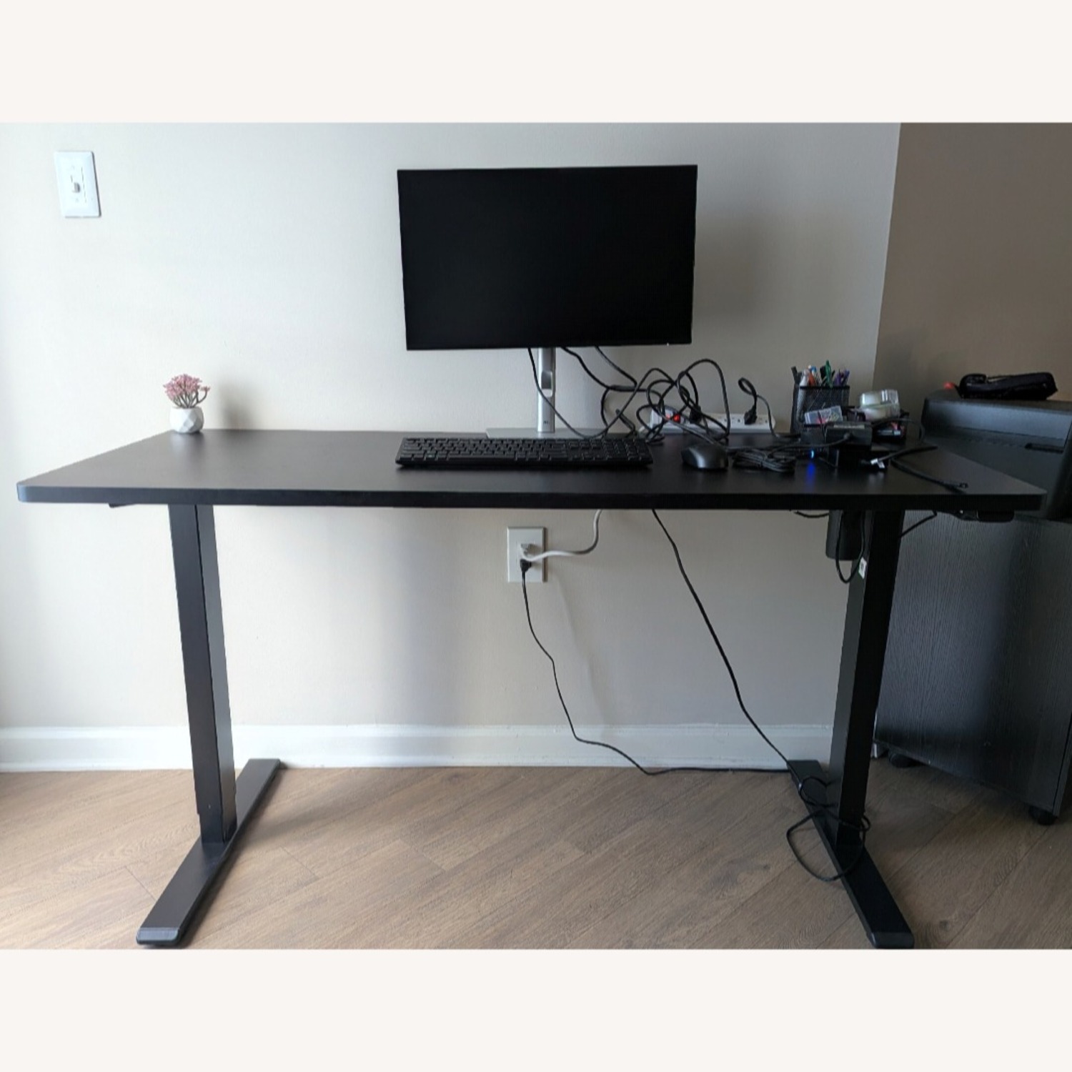 Black Standing Desk, Height Adjustable Electric - image-10