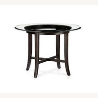 Crate & Barrel Halo Glass Dining Table W 5 Chairs