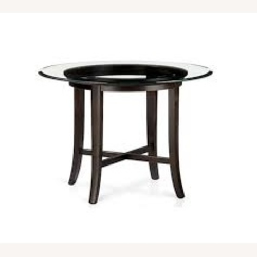 Used Crate & Barrel Halo Glass Dining Table W 5 Chairs for sale on AptDeco