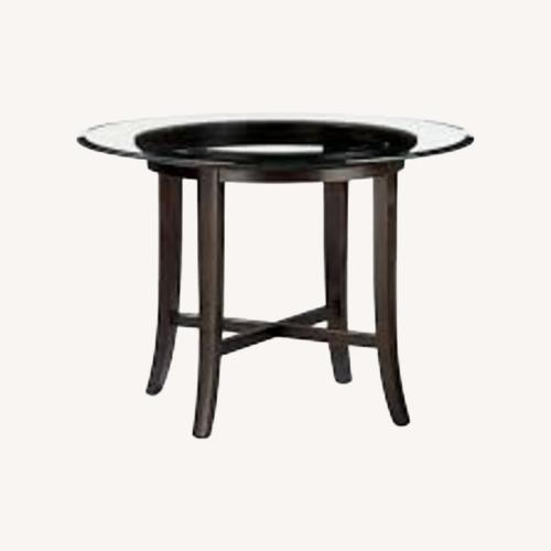 Used Crate & Barrel Halo Glass Dining Table W 5 Chairs for sale on AptDeco