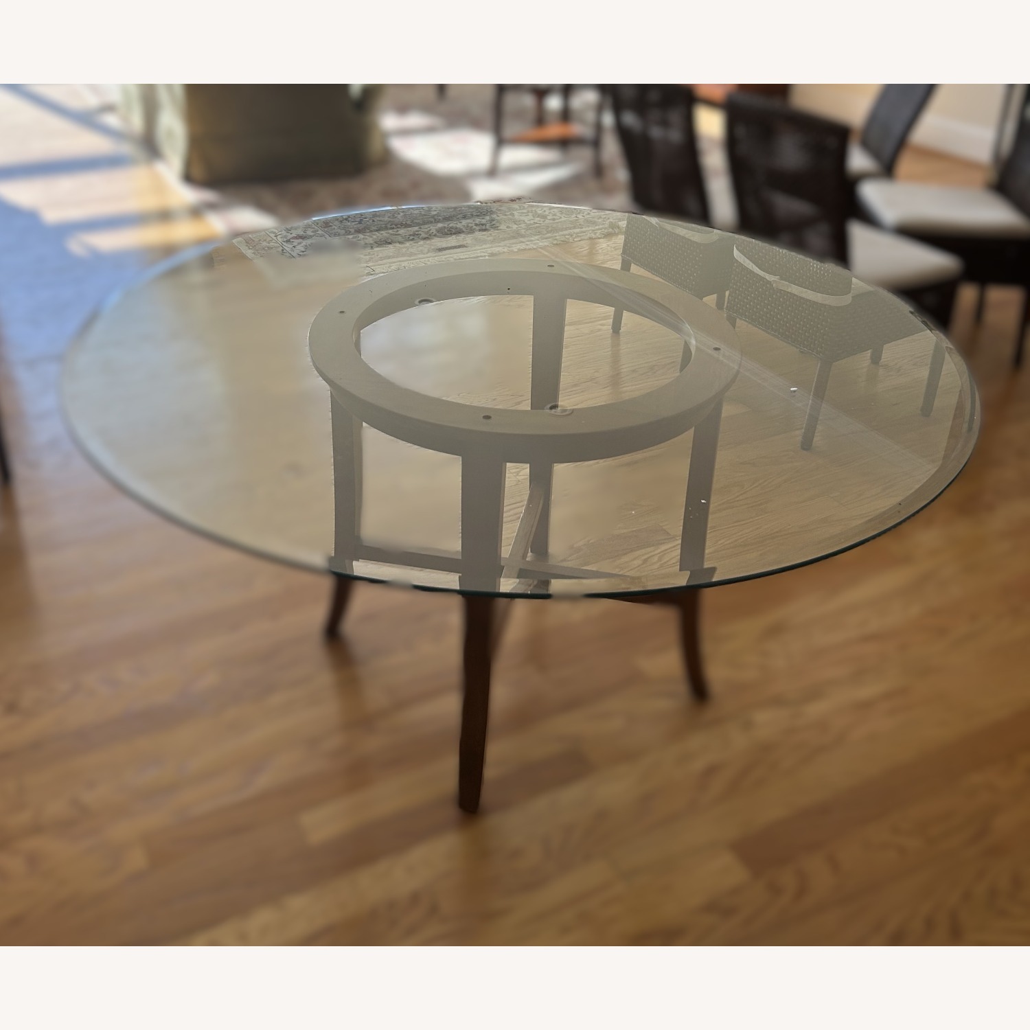 Crate & Barrel Halo Glass Dining Table W 5 Chairs - image-1