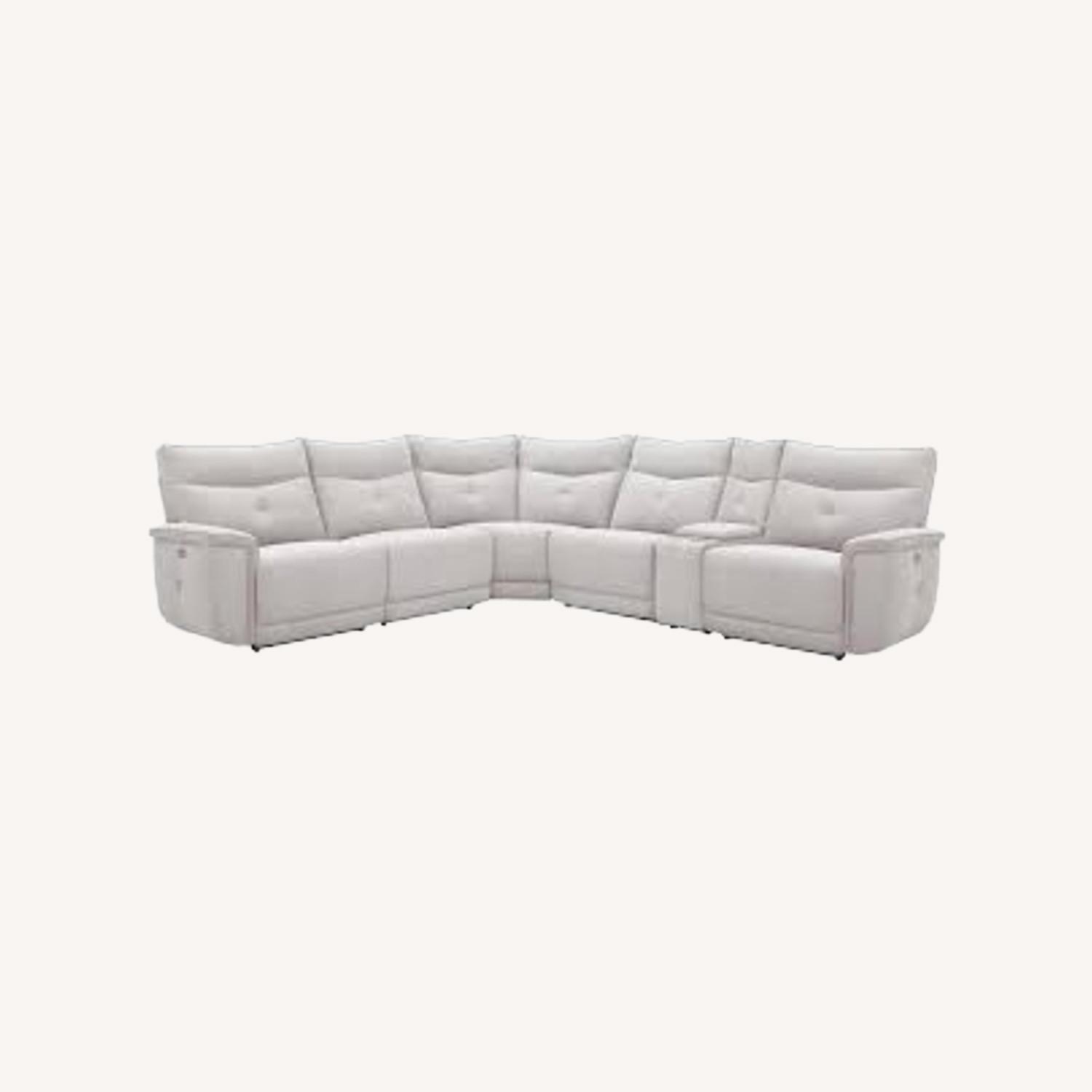 Light Gray Power Reclining Sectional - image-0