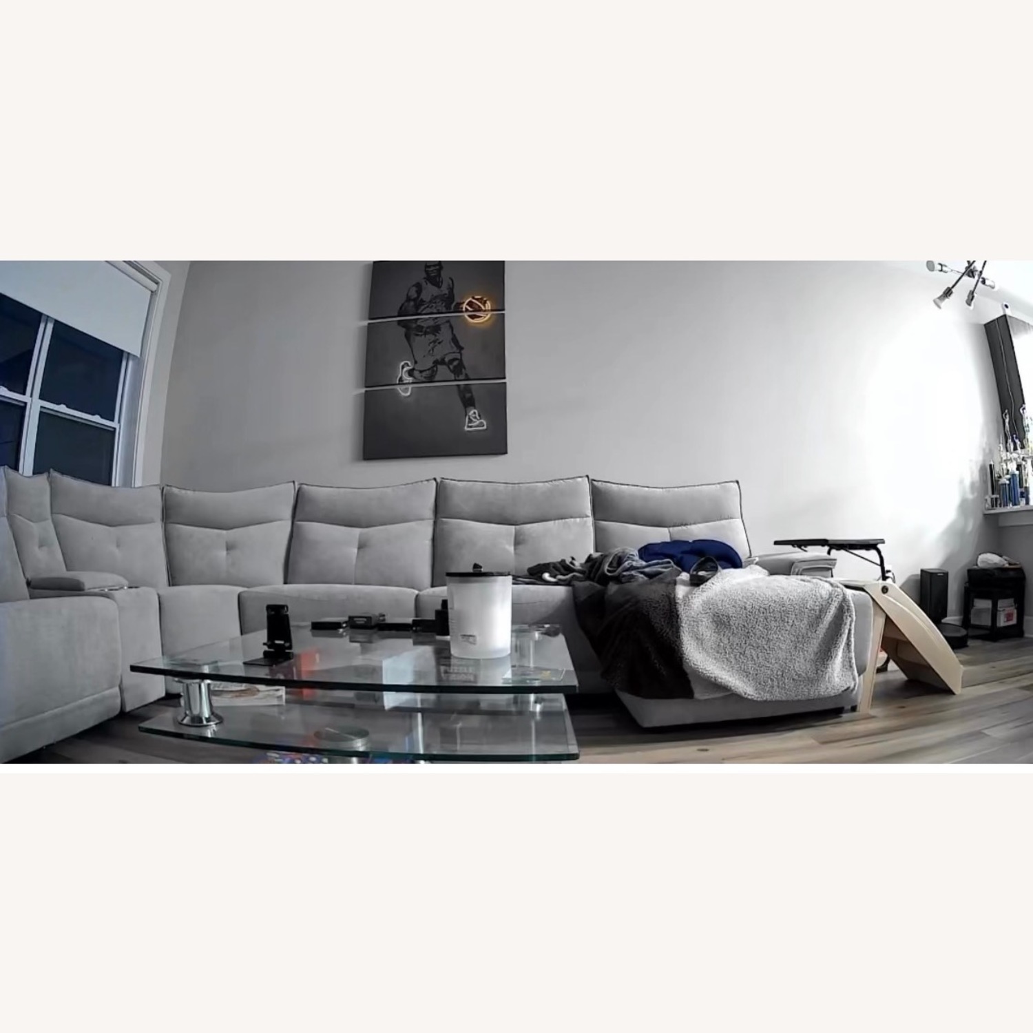 Light Gray Power Reclining Sectional - image-3