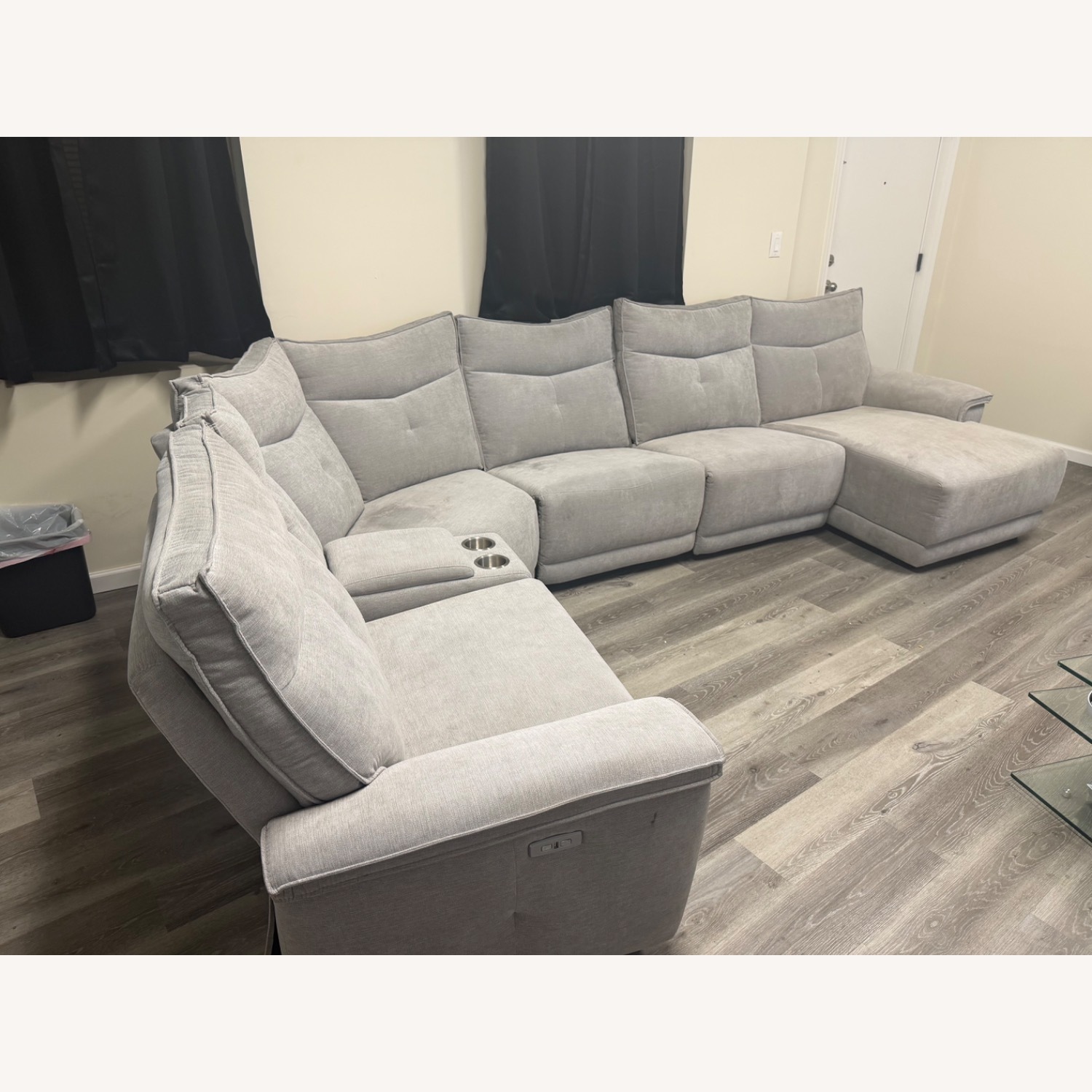 Light Gray Power Reclining Sectional - image-2